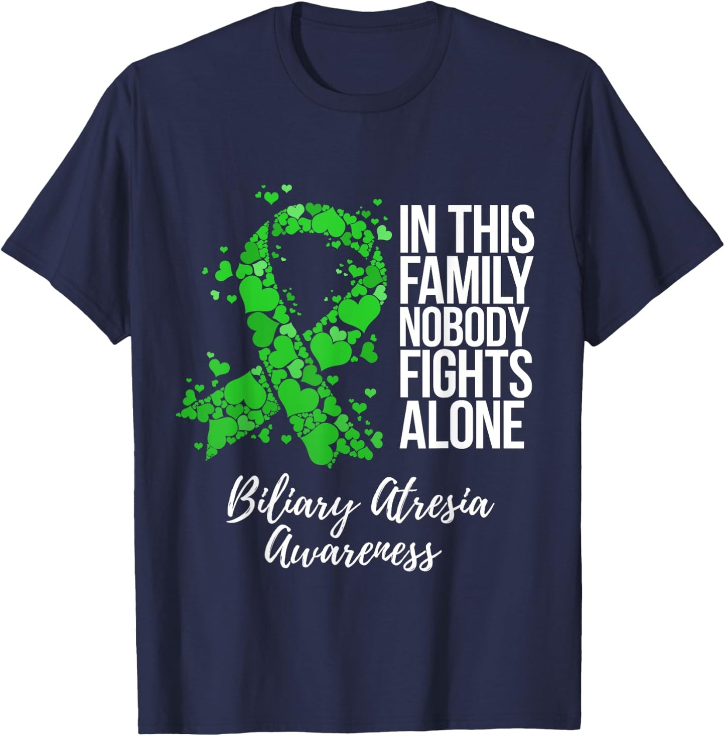 Family Support Biliary Atresia Awareness T-Shirt - T-Shirt | Navy