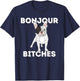 Bonjour - Funny French Bulldog Frenchie Dog Lover Women T-Shirt - T-Shirt | Navy