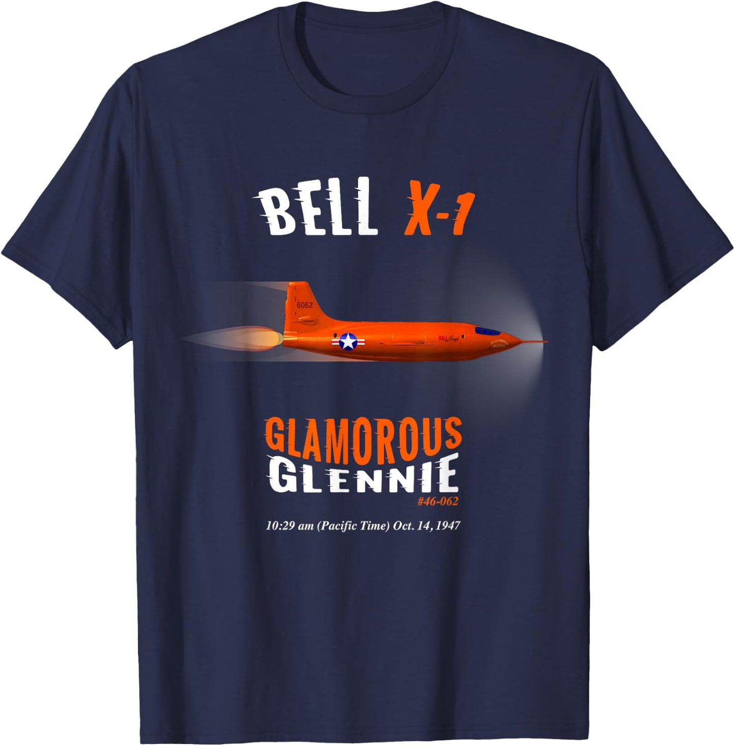 Bell X-1 Supersonic Rocket Aircraft Speed of Sound Mach 1 T-Shirt - T-Shirt | Navy