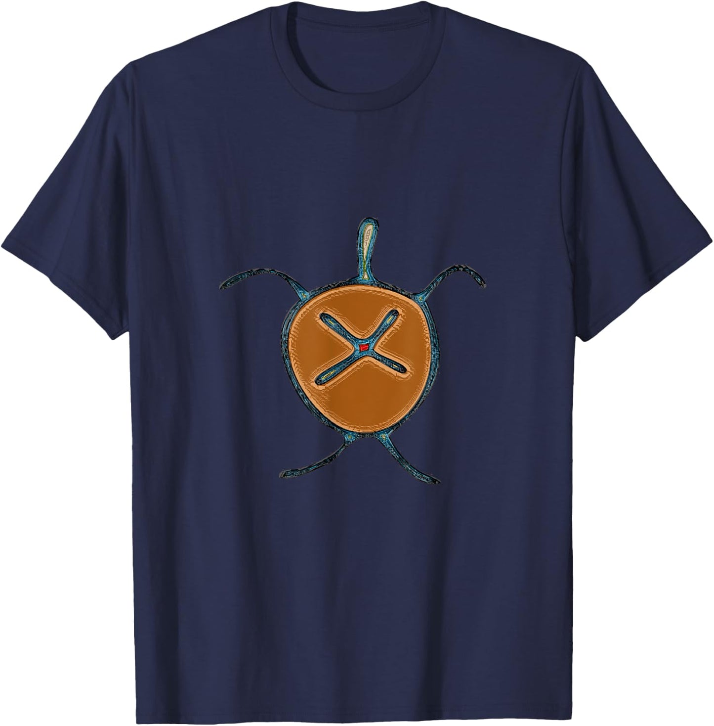 Taino Turtle Symbol Puerto Rico Indigenous T-Shirt - T-Shirt | Navy