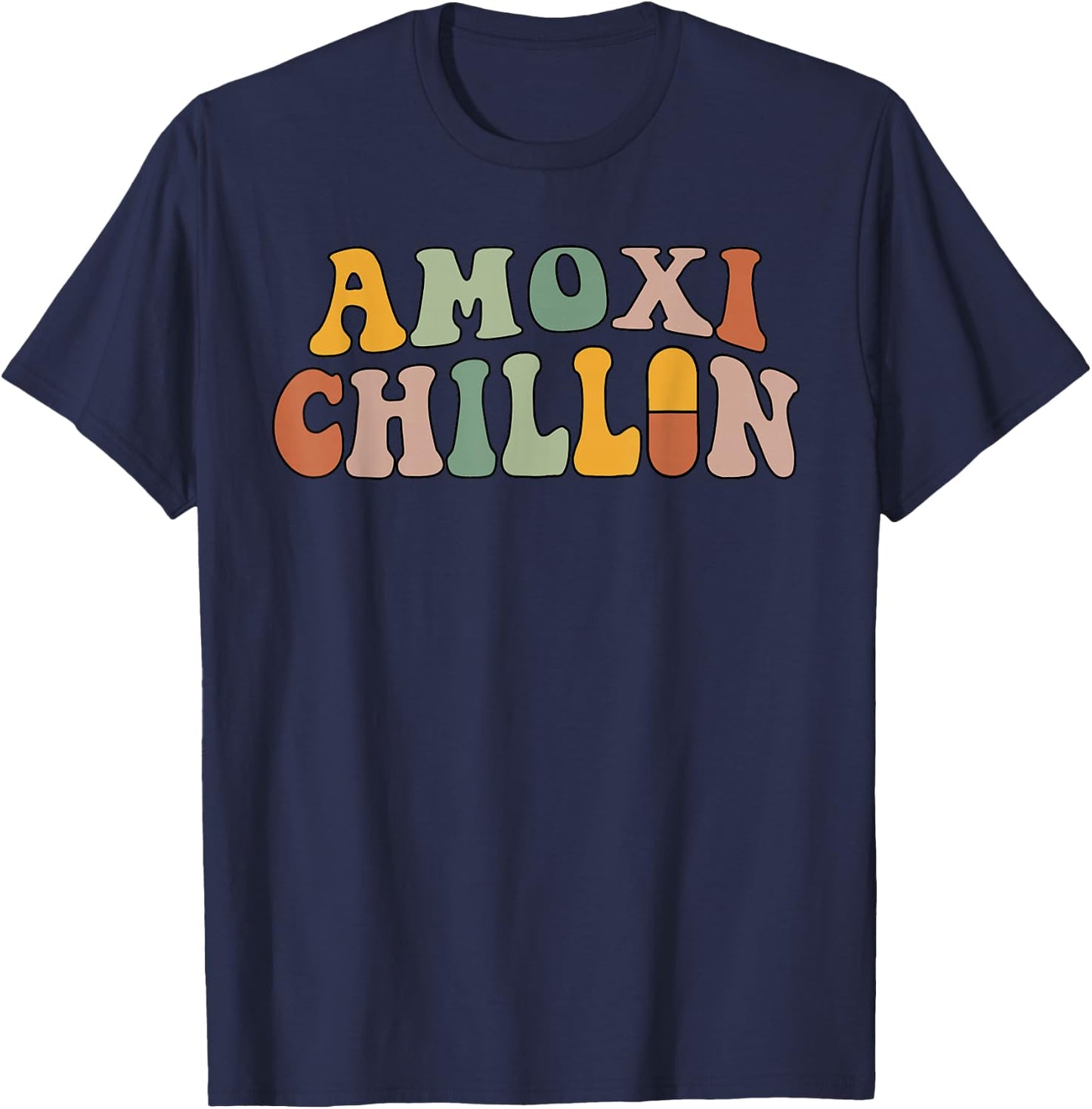 Funny Pharmacist Pharmacy Tech PharmD Groovy Women Girls T-Shirt - T-Shirt | Navy