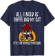 All I Need is Coffee and Cat it's too peopley outside Men Women Girls Kids T-Shirt - T-Shirt | Navy