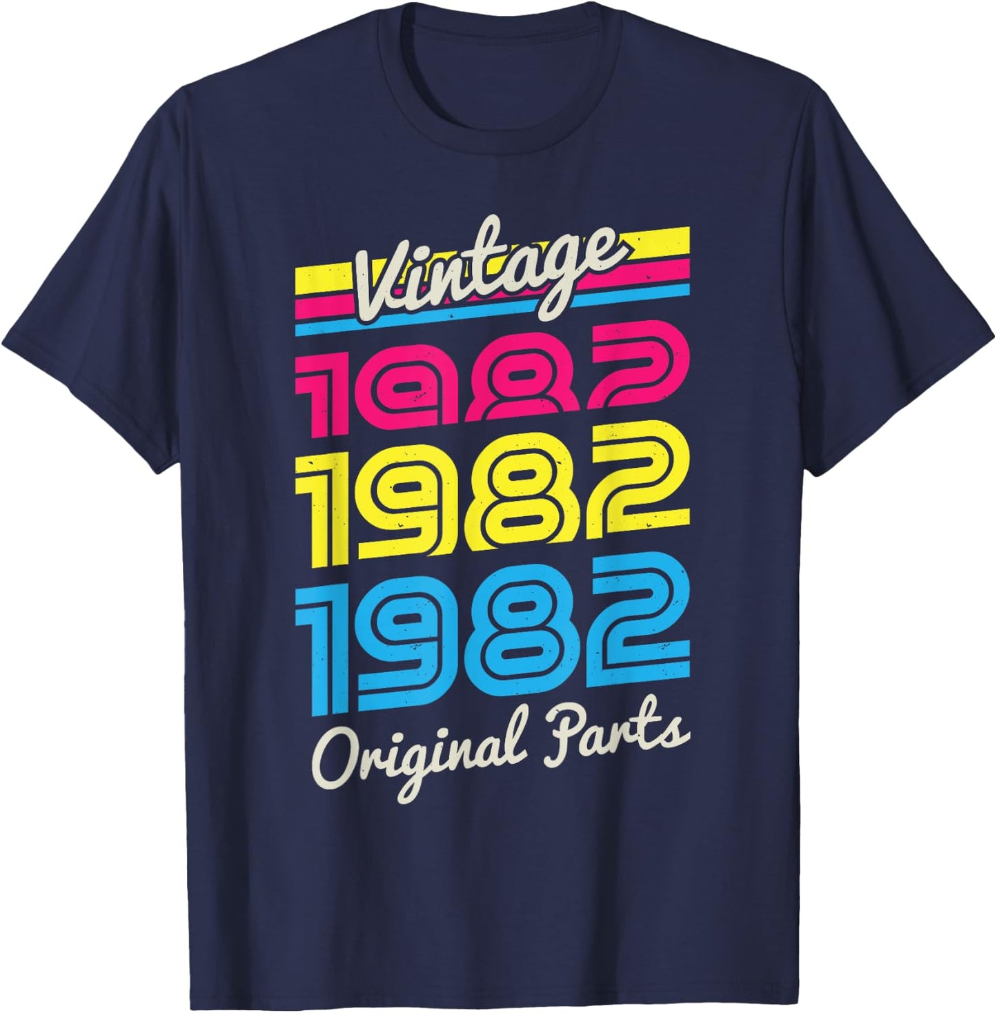 Vintage 1982 80s Women Retro Vintage Eighties Costume Party T-Shirt - T-Shirt | Navy