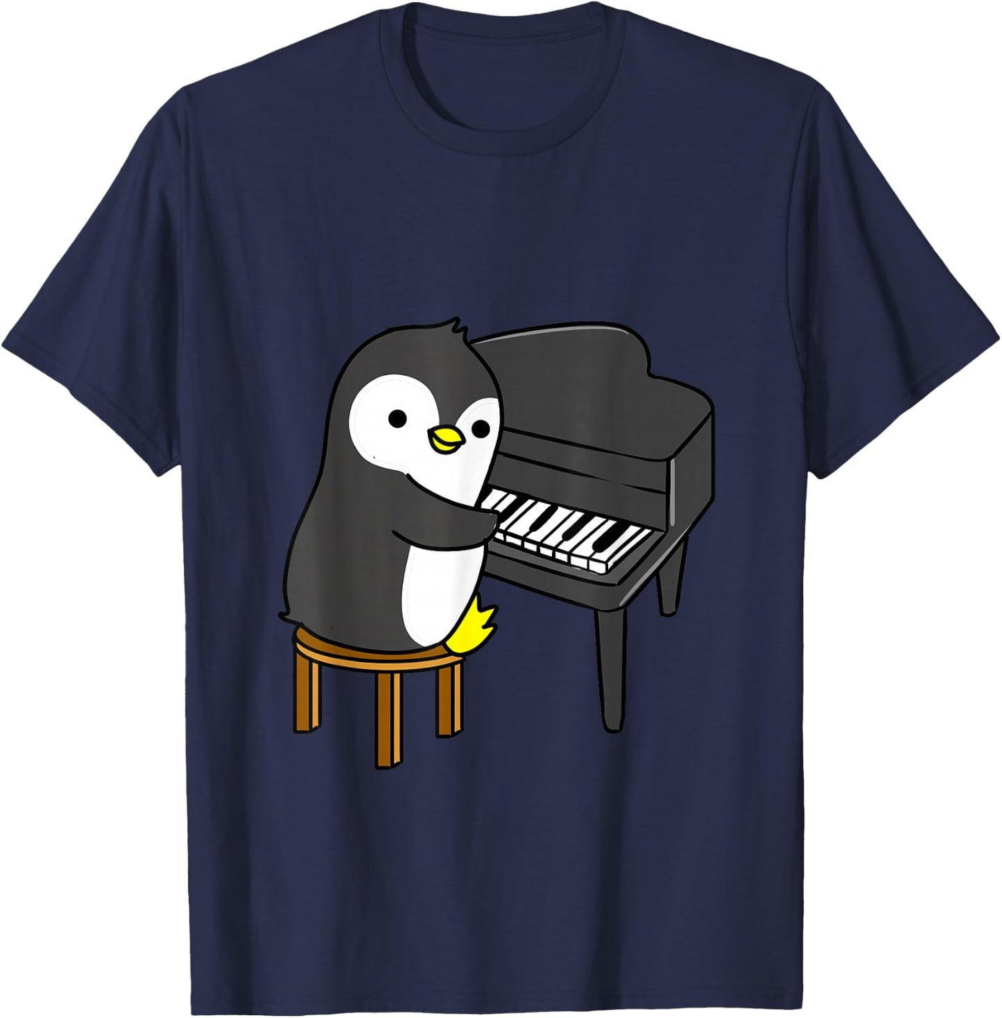 Penguin Playing Piano T-Shirt - T-Shirt | Navy