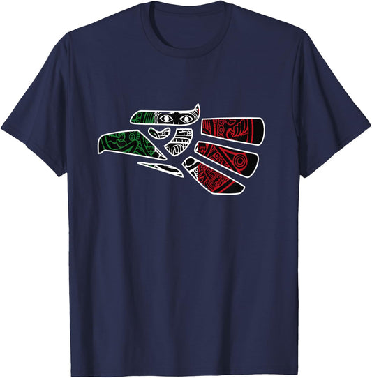 Hecho En Mexico Aztec Calendar Mexican Eagle T-Shirt - T-Shirt | Navy