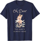 Oh Deer The Baby's Almost Here Funny Woodland Baby Shower T-Shirt - T-Shirt | Navy