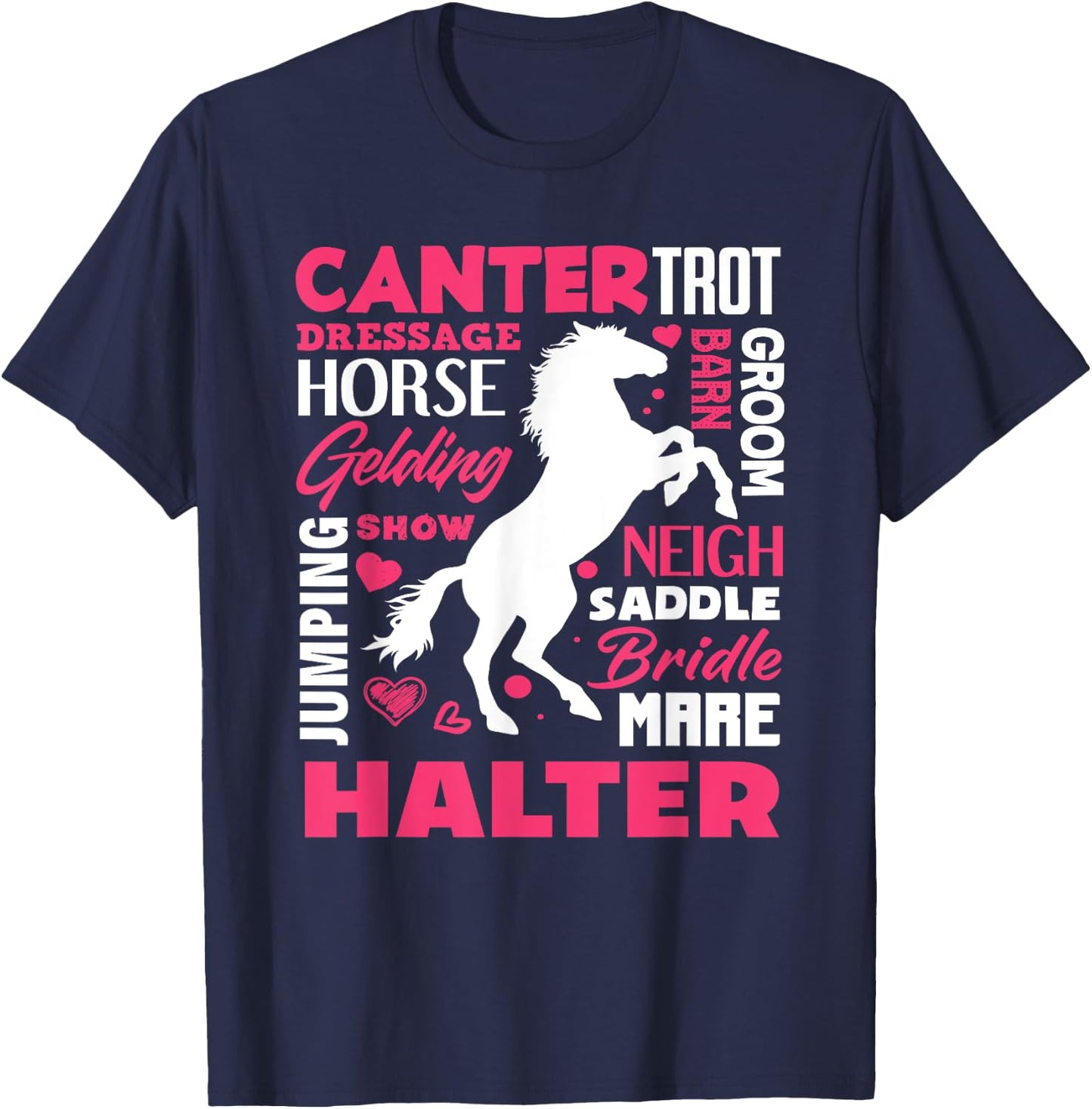 Cute Horse Lover Girl Funny Horseback Riding Horses Lover T-Shirt - T-Shirt | Navy