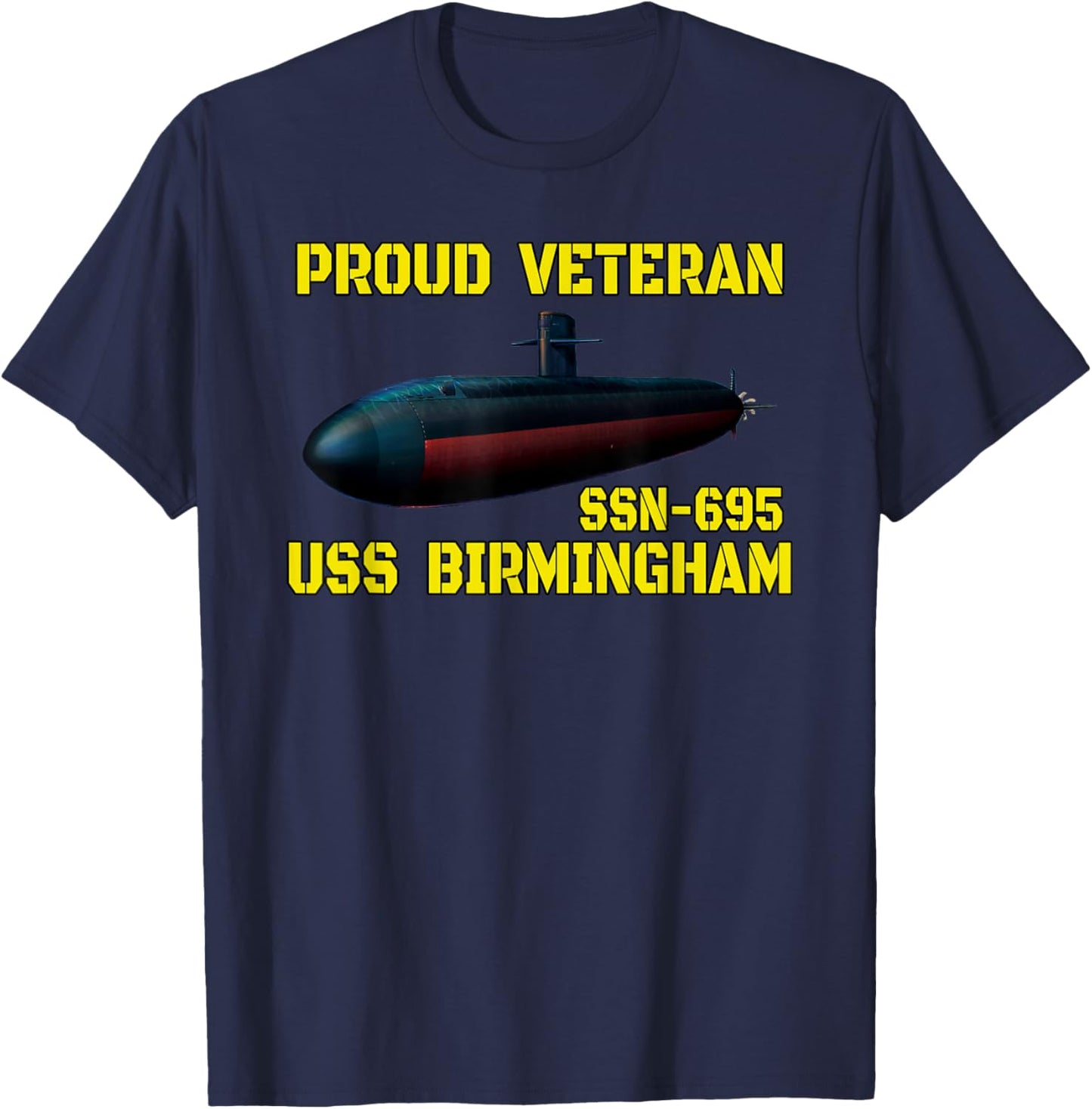 USS Birmingham SSN-695 Submarine Veterans Day Father Grandpa T-Shirt - T-Shirt | Navy