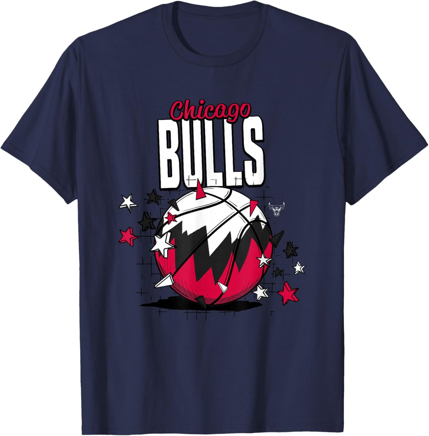 NBA Chicago Bulls Basketball Doodle Stars T-Shirt - T-Shirt | Navy