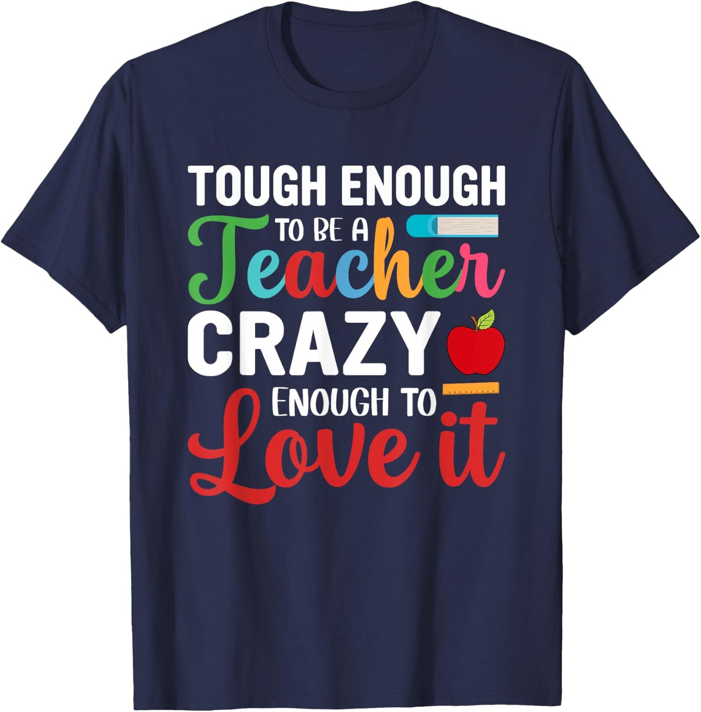 Crazy Teacher Men Women Funny School Teachers T-Shirt - T-Shirt | Navy