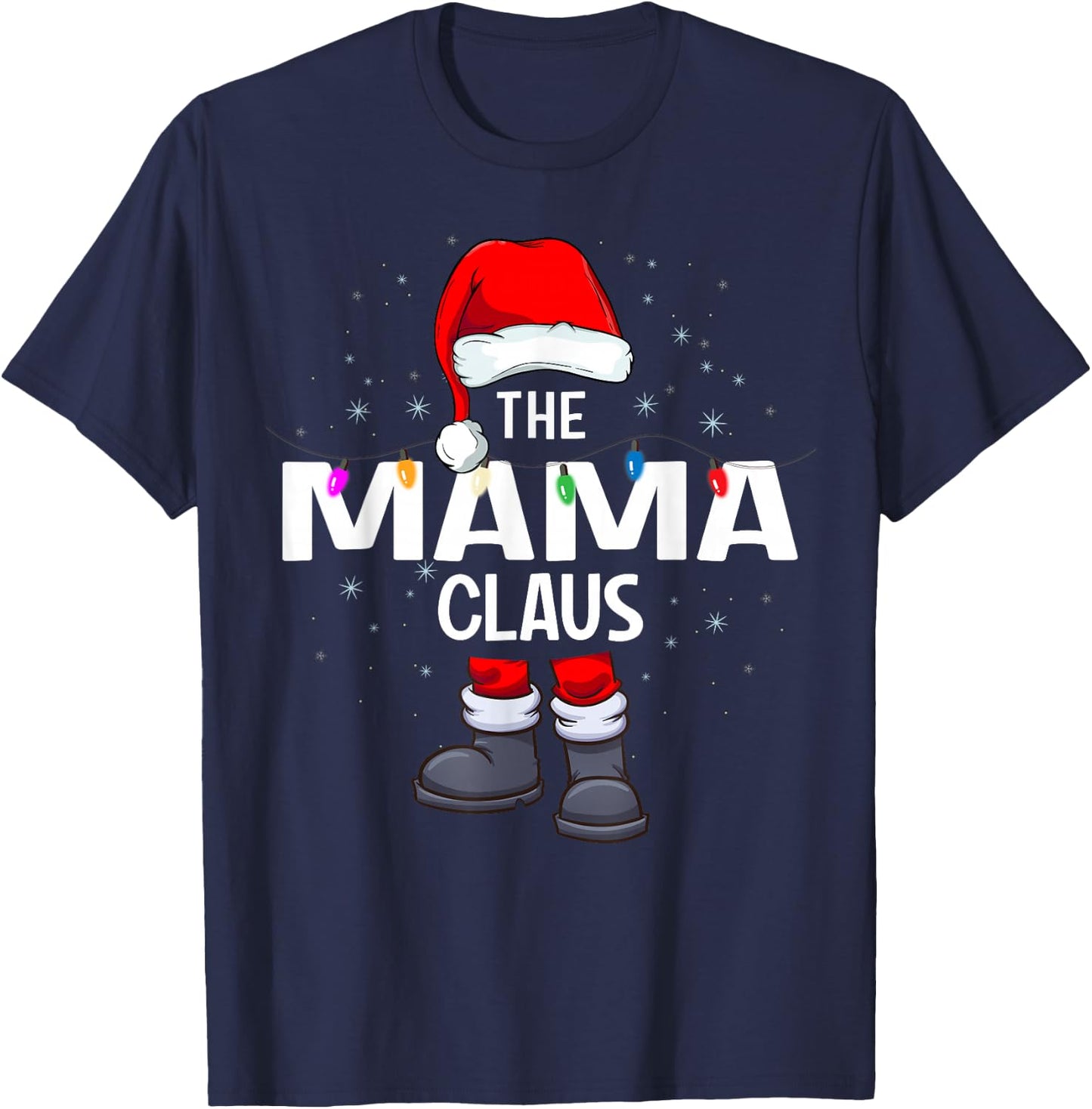The Mama Claus Matching Christmas Pajama T-Shirt - T-Shirt | Navy