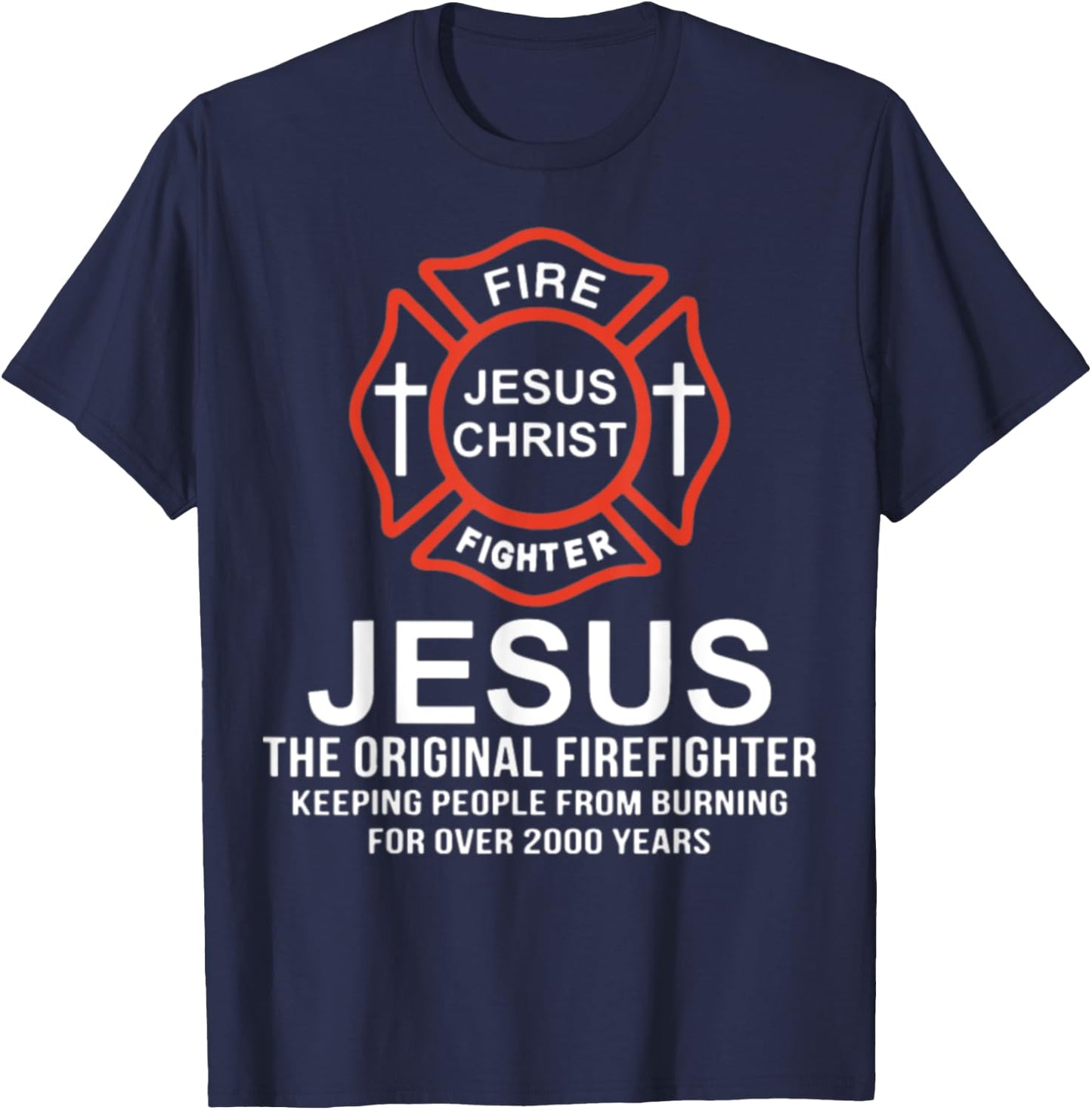 Fire Jesus Christ Fighter Jesus The Original Firef T-Shirt - T-Shirt | Navy