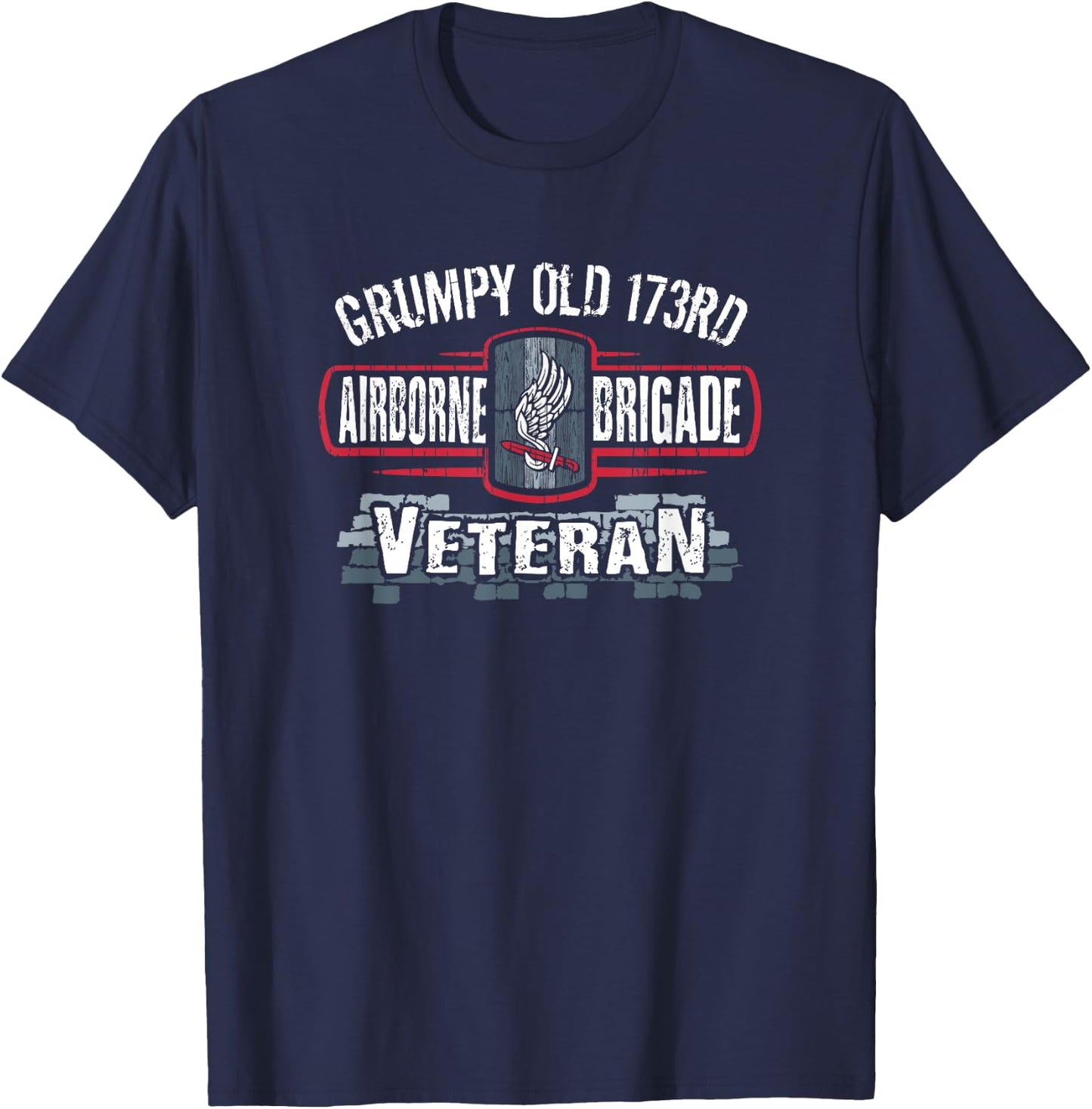 173rd Airborne Brigade Combat Team Grumpy Old Veteran T-Shirt - T-Shirt | Navy