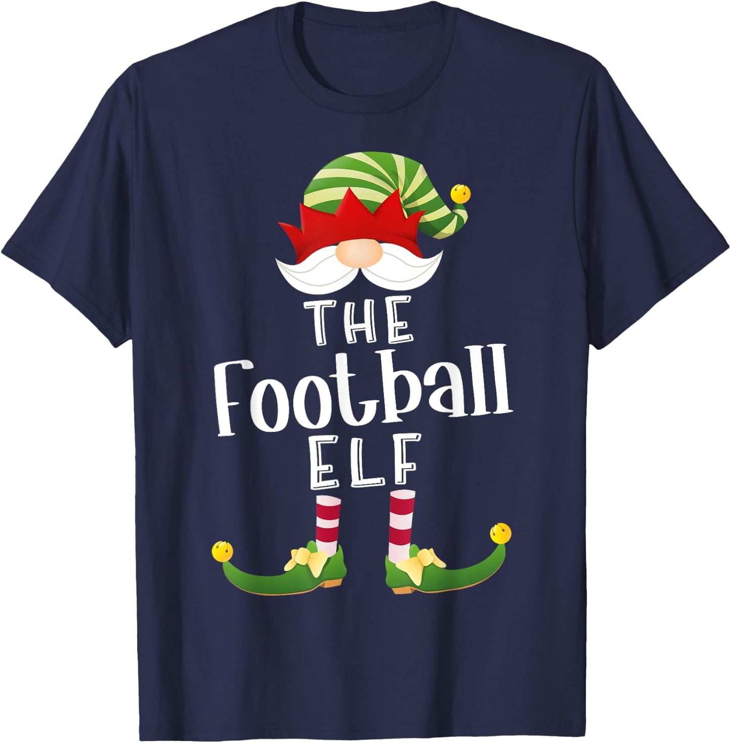 Football Elf Group Christmas Funny Pajama Party T-Shirt - T-Shirt | Navy