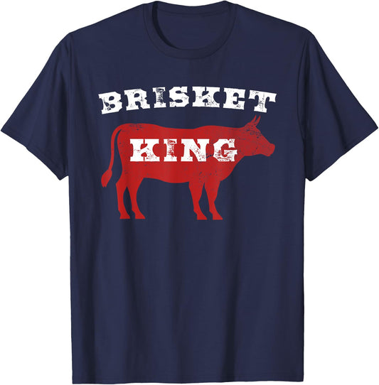 Brisket King Distressed Grilling T-Shirt - T-Shirt | Navy