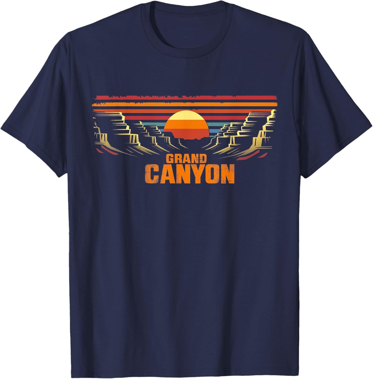 Grand Canyon - US National Park Vintage Men Women Kids Retro T-Shirt - T-Shirt | Navy