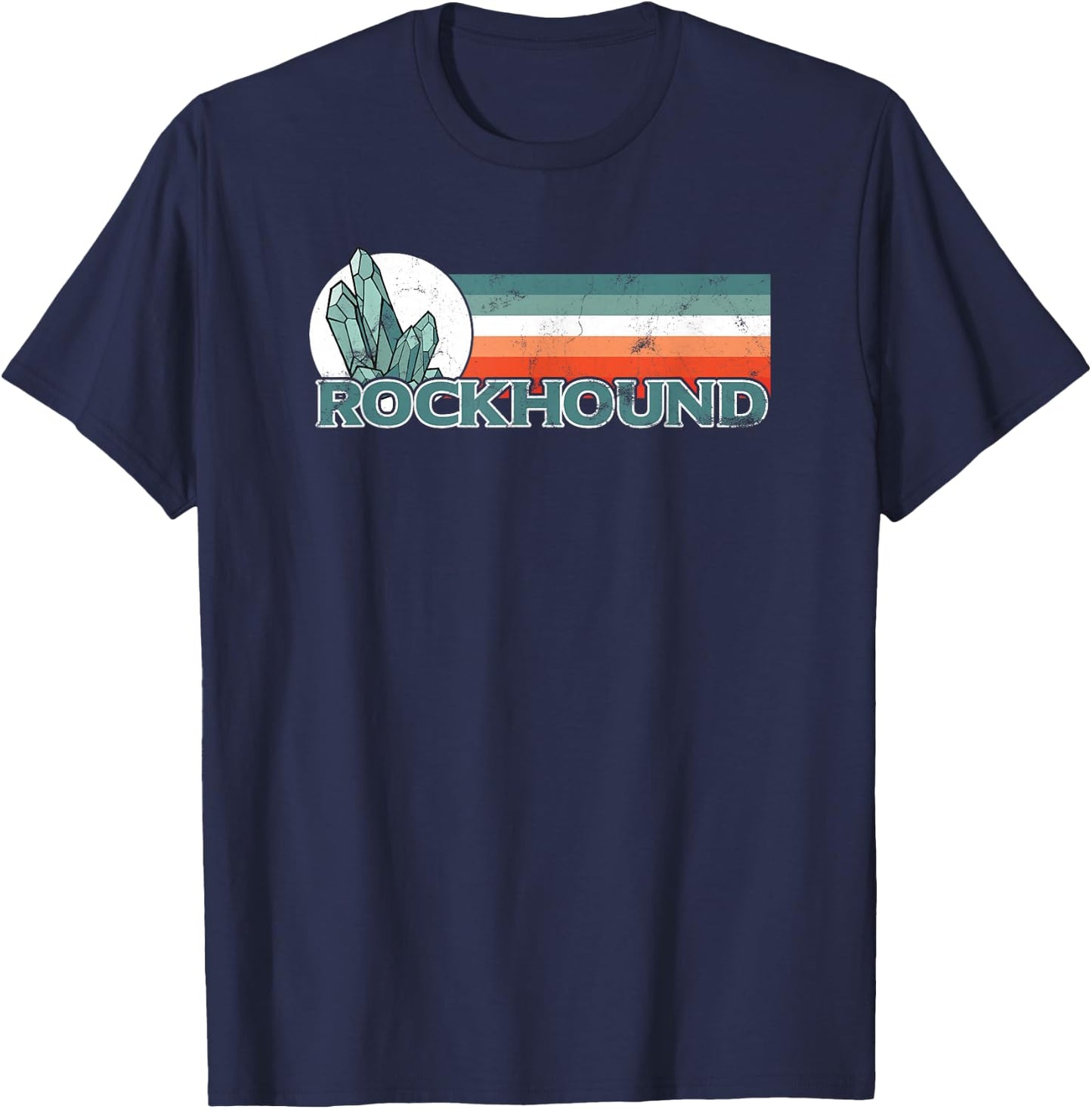 Rock Collector Rockhound Crystal Hunting Vintage Geology T-Shirt - T-Shirt | Navy
