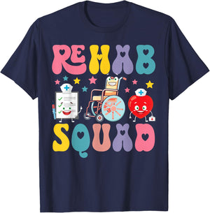Rehab Squad Rehab Tech Crew Rehabilitation Technician Team T-Shirt - T-Shirt | Navy