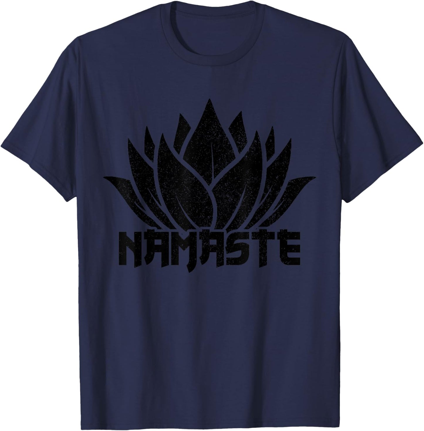 Yoga Namaste Lotus Flower Yogi Gift T-Shirt - T-Shirt | Navy