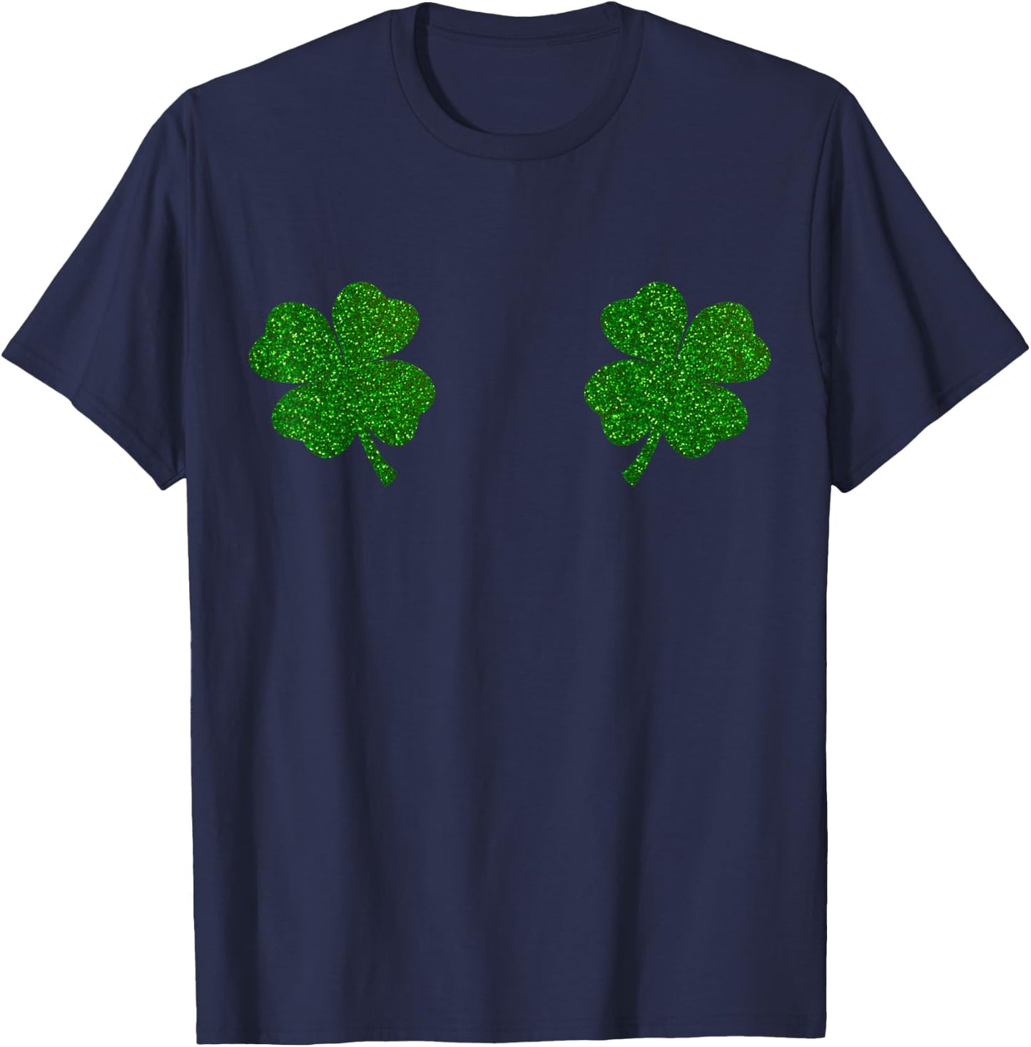 Irish Shamrock Boobs Saint St.Patrick's Paddys Day Boobies T-Shirt - T-Shirt | Navy