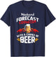 Crawfish with a Chance of Beer Weekend Forecast Seafood Boil T-Shirt - T-Shirt | Navy