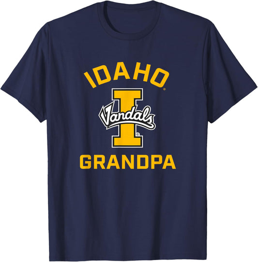 University of Idaho Vandals Arched Grandpa T-Shirt - T-Shirt | Navy