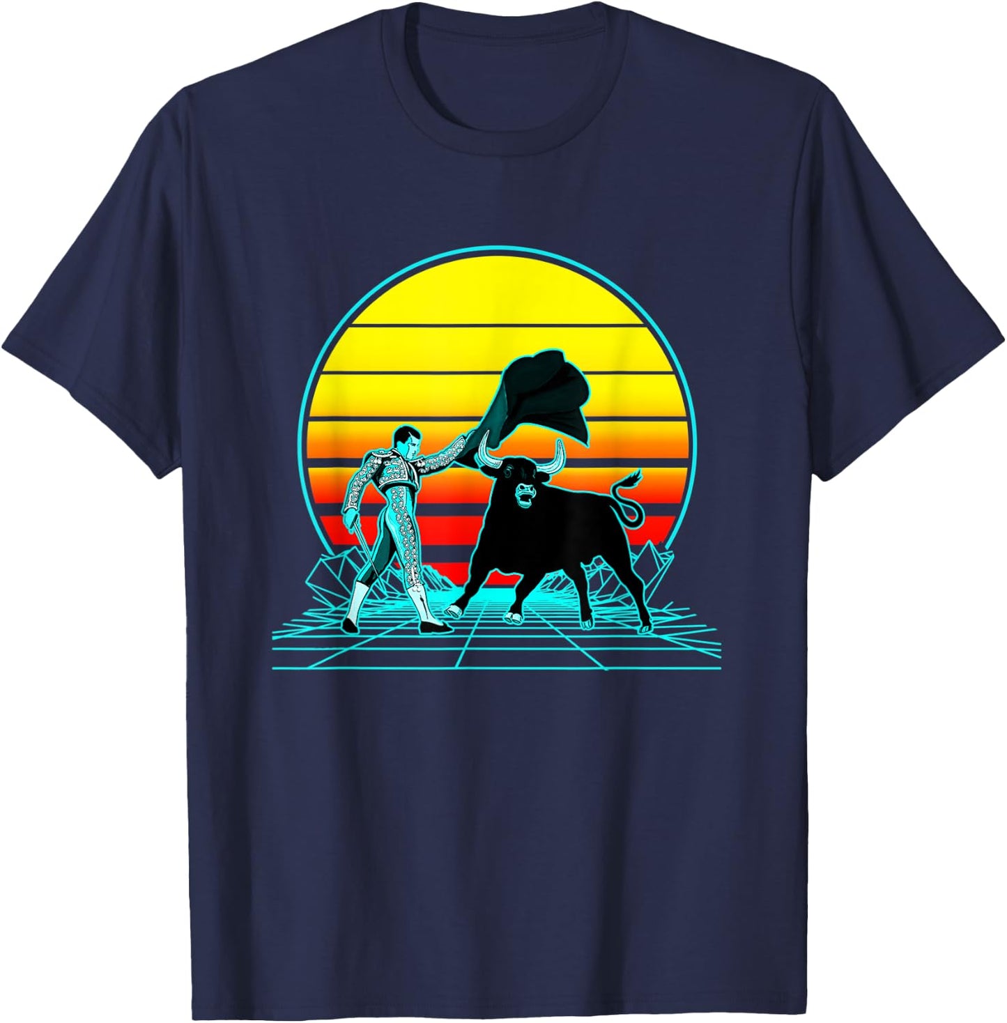 Retro Vintage Sunset Matador T-Shirt - T-Shirt | Navy