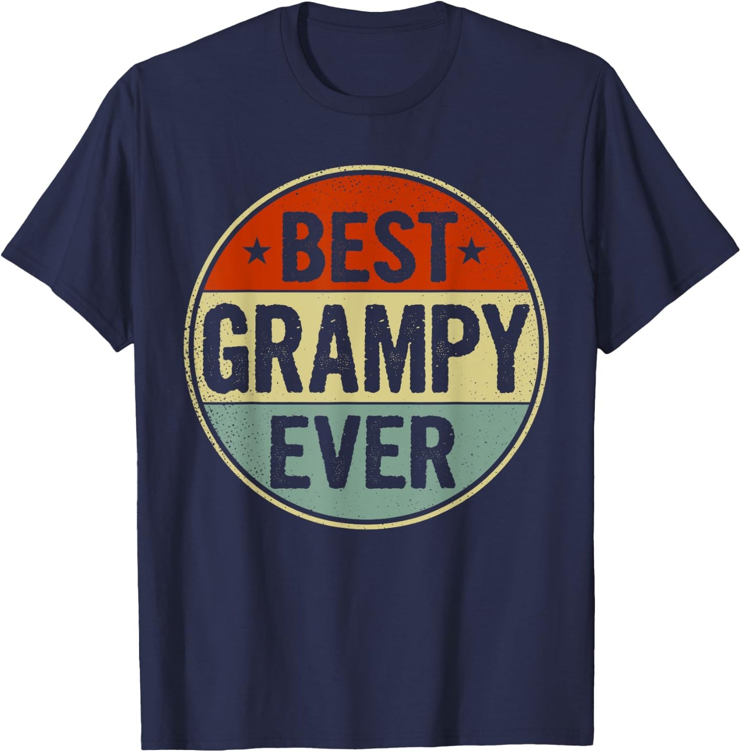 Best Grampy Ever Retro Style Cool Birthday Gift Grampy T-Shirt - T-Shirt | Navy