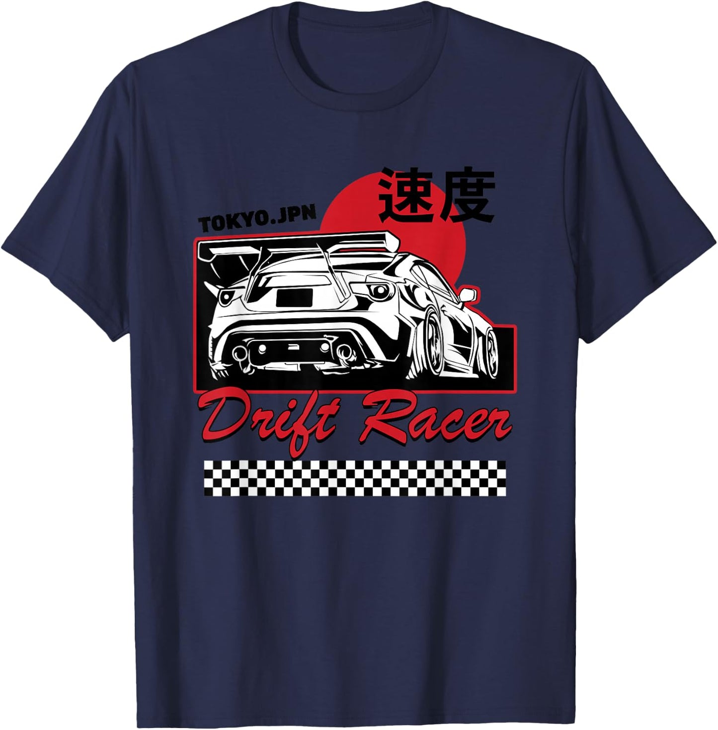 JDM Tokyo Japan Drift Race Car Tuning Retro Vintage Graphic T-Shirt - T-Shirt | Navy