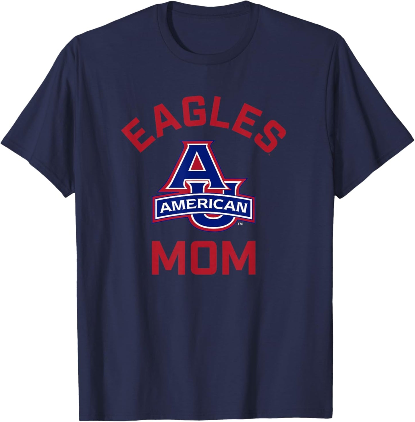 American University AU Eagles Arched Mom T-Shirt - T-Shirt | Navy