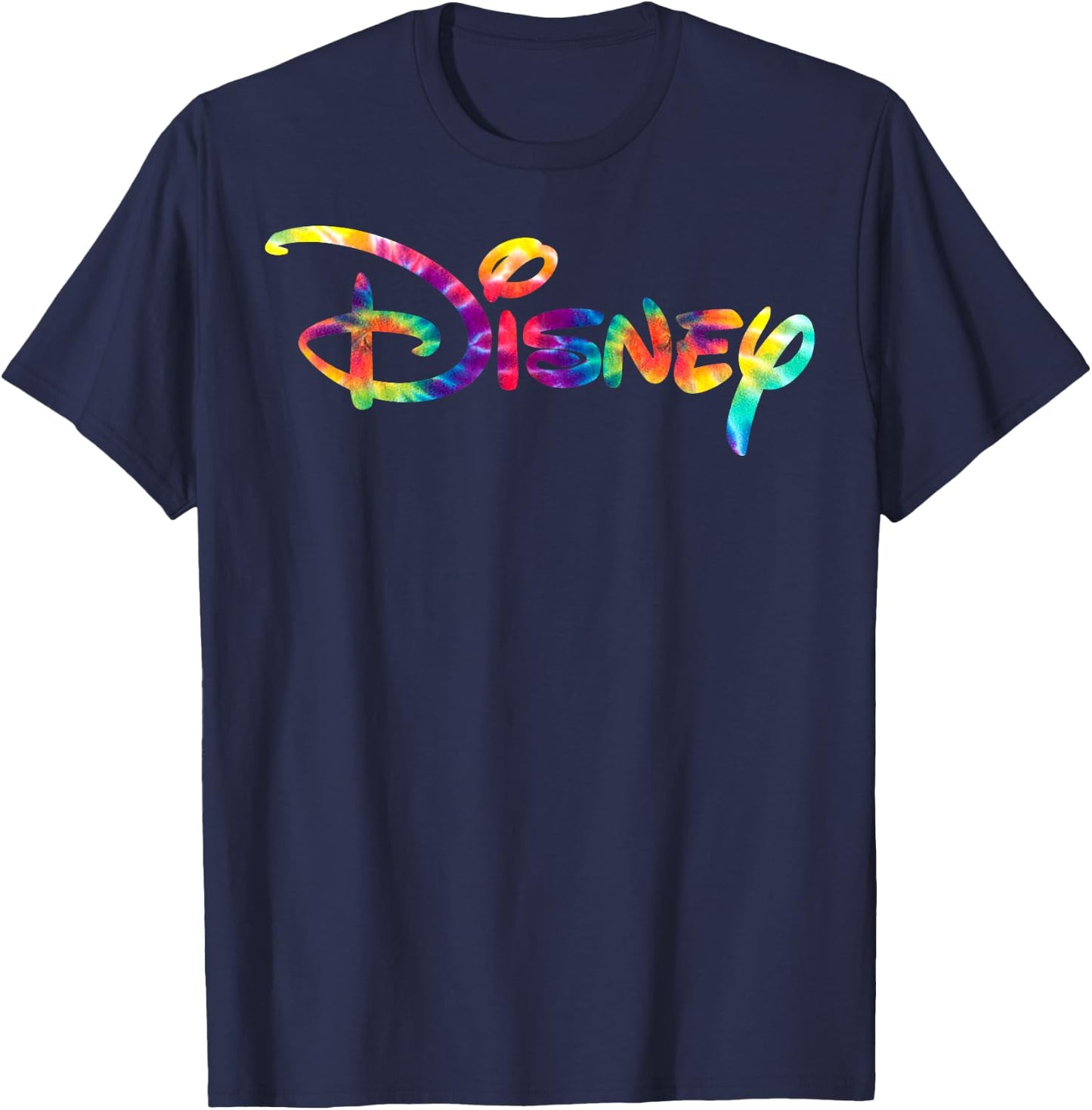 Disney Rainbow Tie-Dye Chest Logo T-Shirt - T-Shirt | Navy