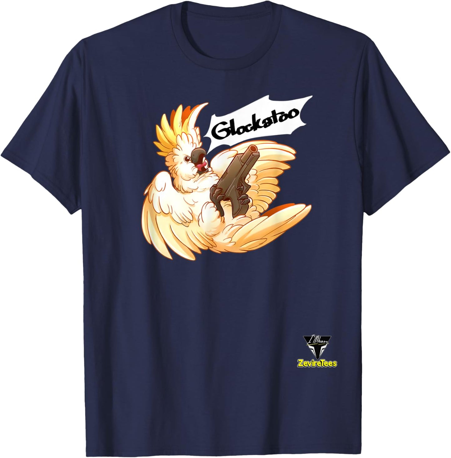 Glockatoo - a cockatoo that is packing heat T-Shirt - T-Shirt | Navy