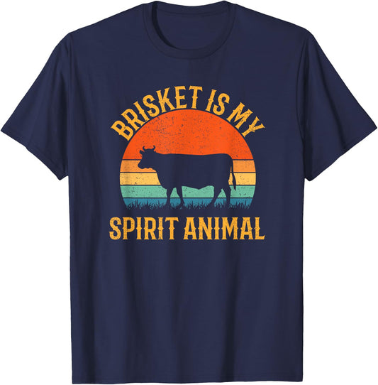 Brisket is My spirit Animal, funny Meat barbecue T-Shirt - T-Shirt | Navy