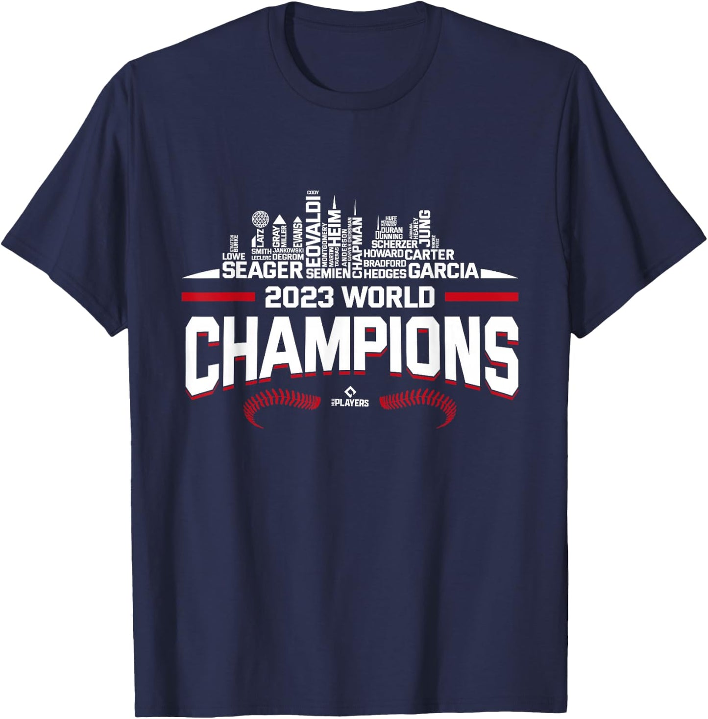 2023 World Champions Adolis Garcia Texas MLBPA T-Shirt - T-Shirt | Navy