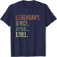 42nd Retro Birthday Vintage Legendary Since April 1981 T-Shirt - T-Shirt | Navy