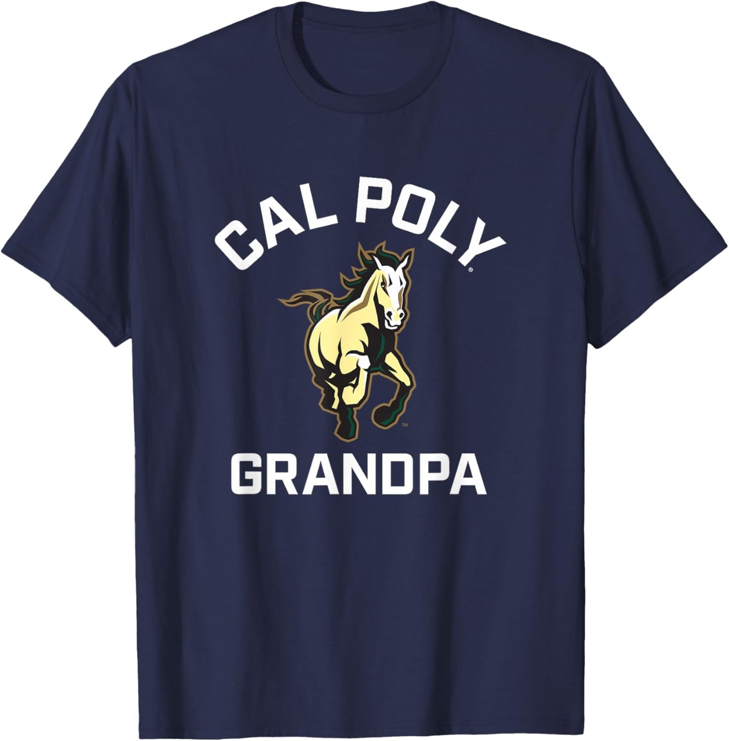 Cal Poly Mustangs Arched Grandpa T-Shirt - T-Shirt | Navy