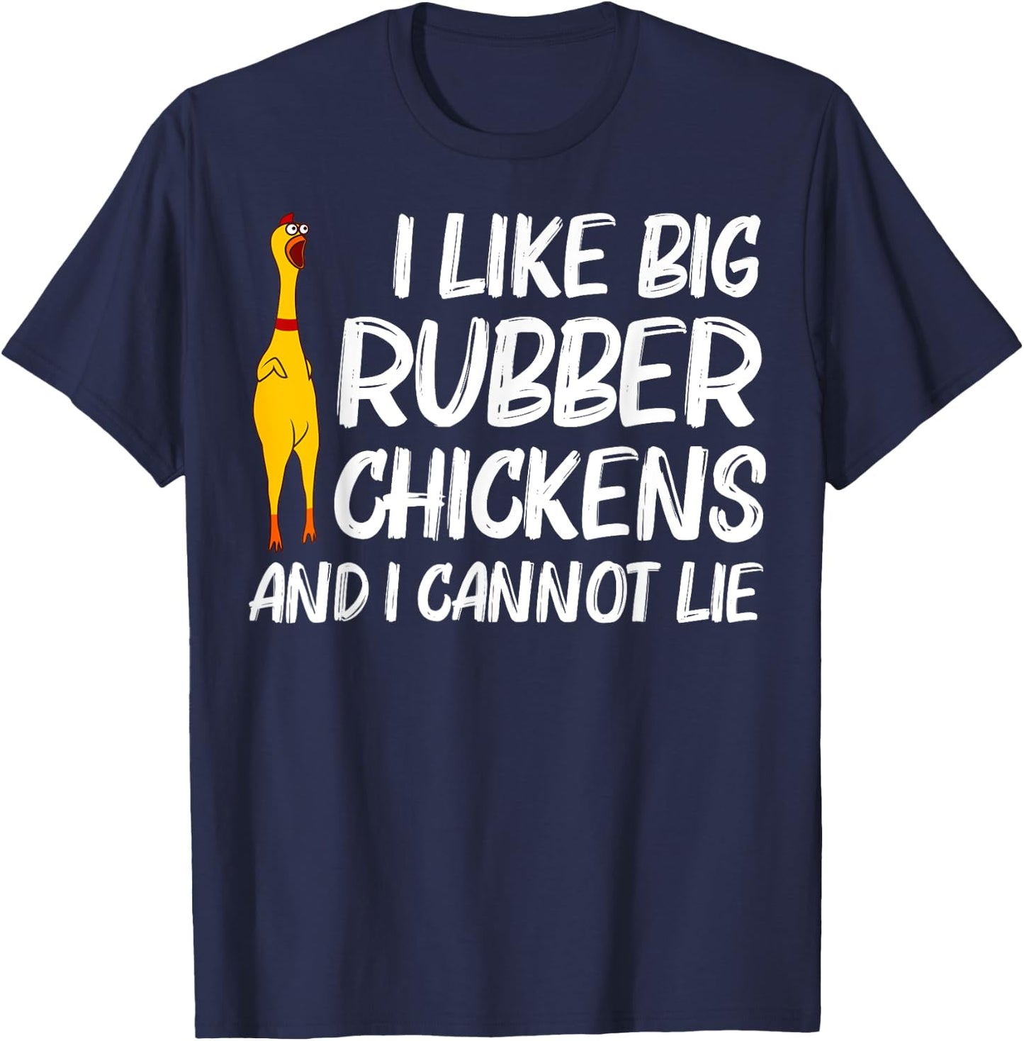 Funny Rubber Chicken Gift Men Women Rubber Chicken Costume T-Shirt - T-Shirt | Navy