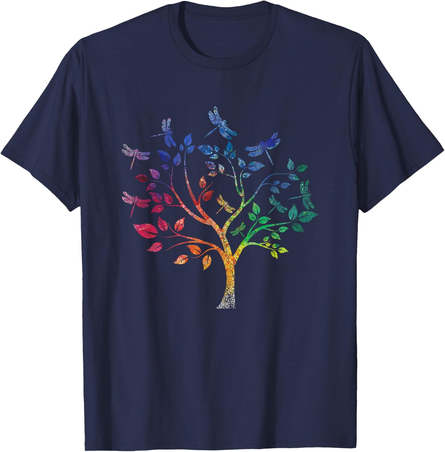 Nature Colorful Dragonfly T-Shirt - T-Shirt | Navy