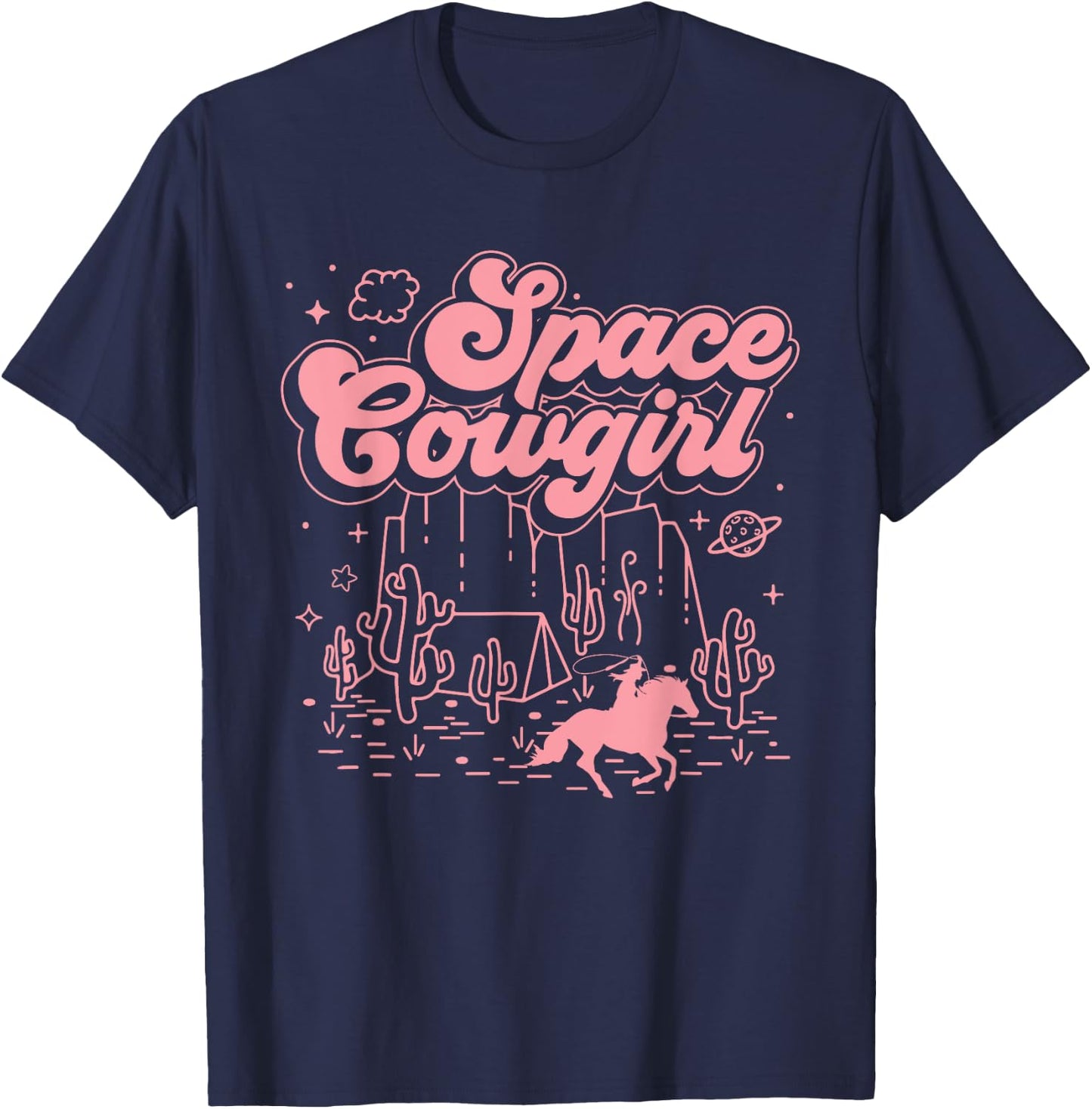 Space Cowgirls Shirt Bachelorette Party Rodeo Girls Women T-Shirt - T-Shirt | Navy