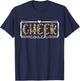 Cheer Coach Leopard Cheerleader Girl Cheerleading Squad T-Shirt - T-Shirt | Navy