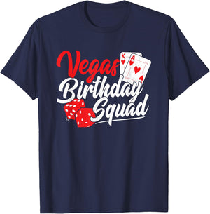 Las Vegas Birthday Party - Matching Vegas Birthday Squad T-Shirt - T-Shirt | Navy
