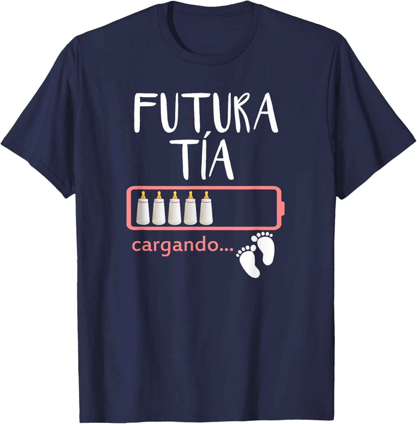 Futura Tia Spanish Pregnancy Announcement Aunt Gift T-Shirt - T-Shirt | Navy