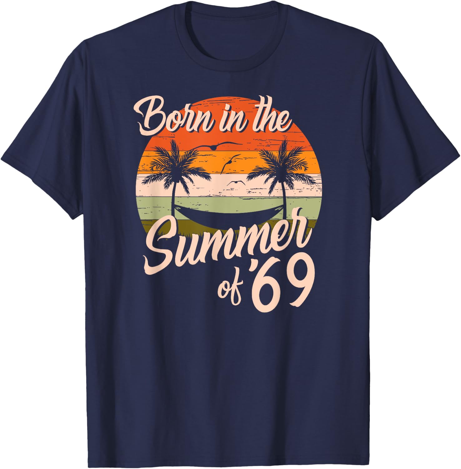 Vintage Born In The Summer Of 1969 Retro Birthday Women T-Shirt - T-Shirt | Navy