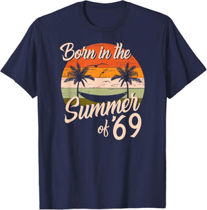 Vintage Born In The Summer Of 1969 Retro Birthday Women T-Shirt - T-Shirt | Navy