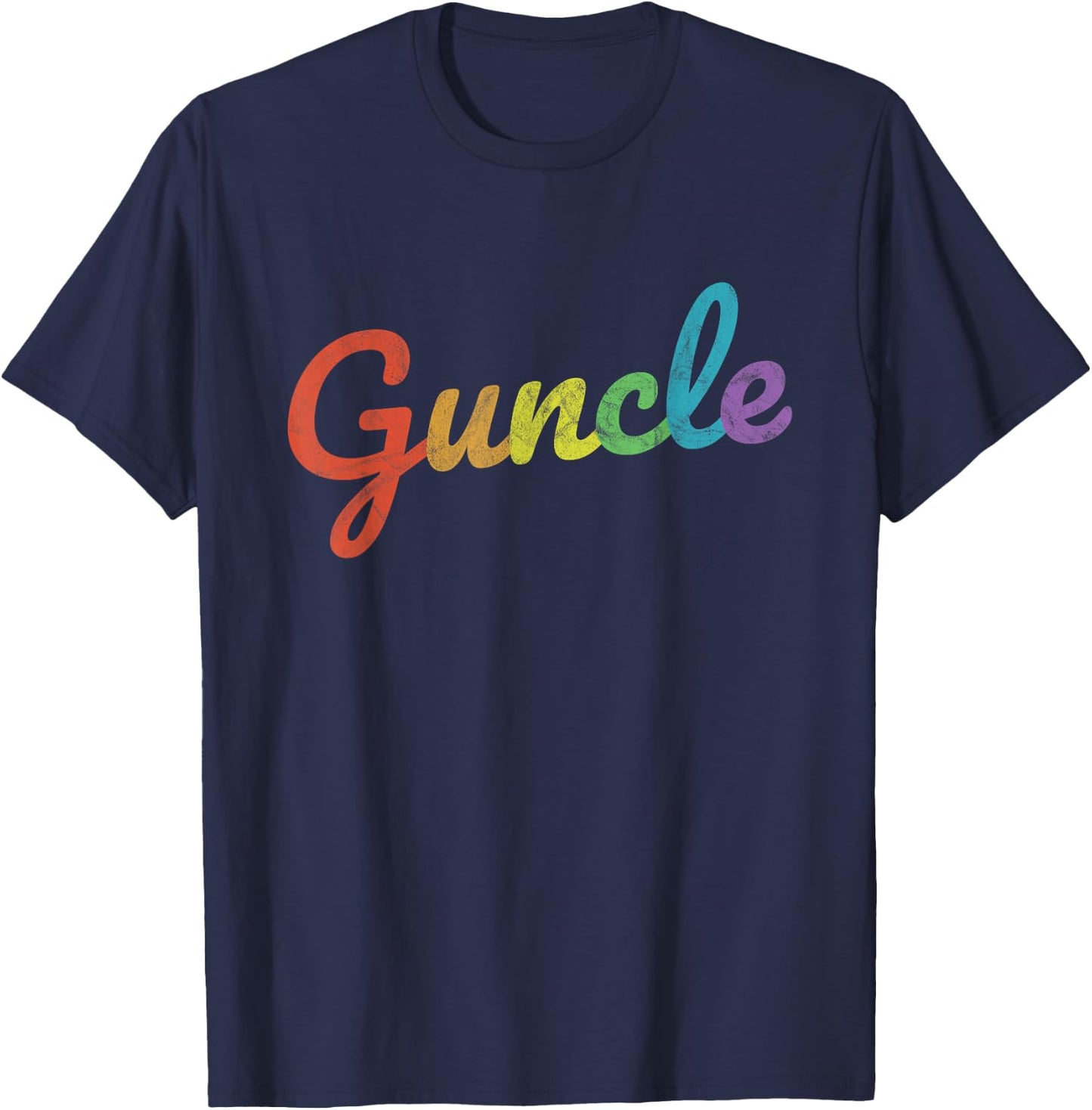 Fabulous Guncle Shirt LGTBQ - New Baby Gay Uncle Rainbow T-Shirt - T-Shirt | Navy