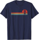 Vintage Swinger Upside Down Pineapple Retro Sunset Horizon T-Shirt - T-Shirt | Navy