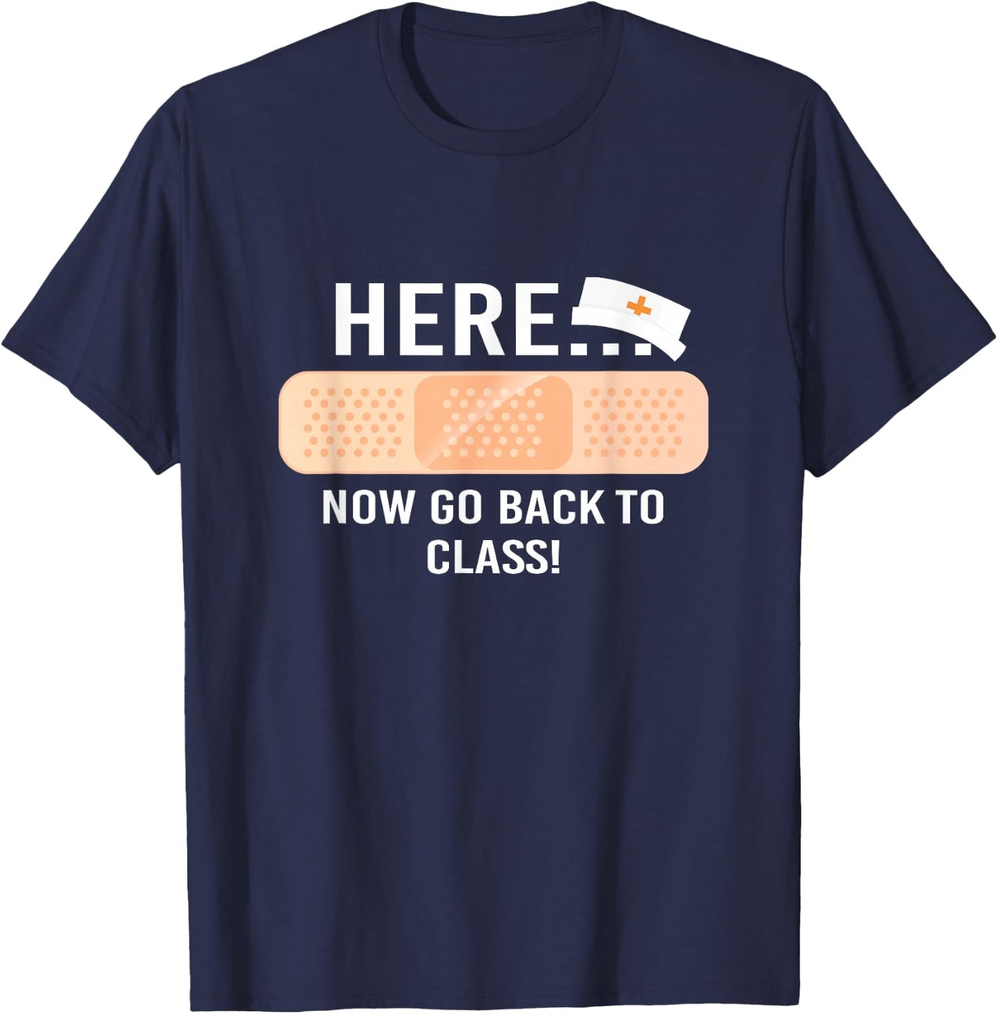 School Nurse Funny Gift Stethoscope Nurse T-Shirt - T-Shirt | Navy