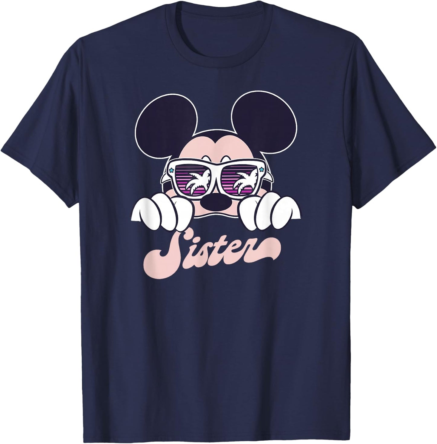 Disney Mickey and Friends Mickey Summer Vibes Sister Logo T-Shirt - T-Shirt | Navy