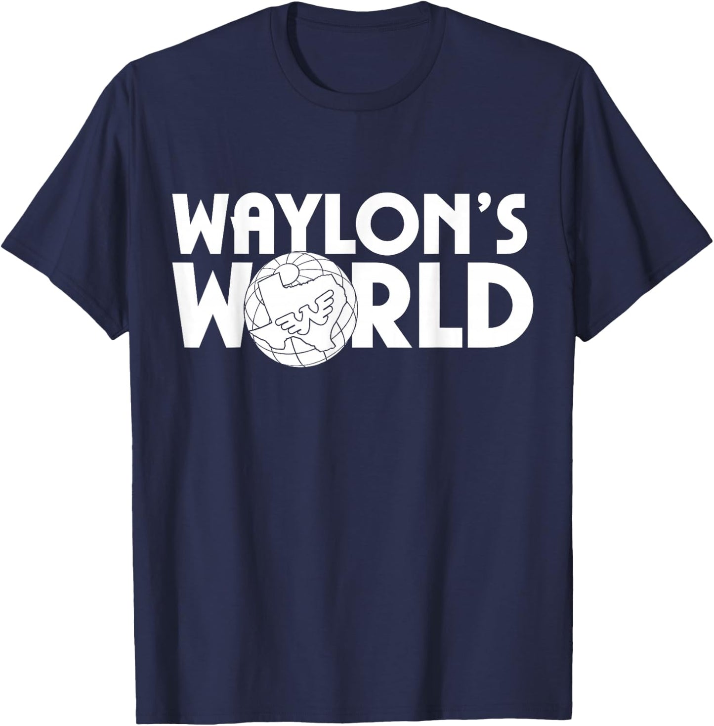 Waylon Jennings - Official Merchandise - Waylons World T-Shirt - T-Shirt | Navy