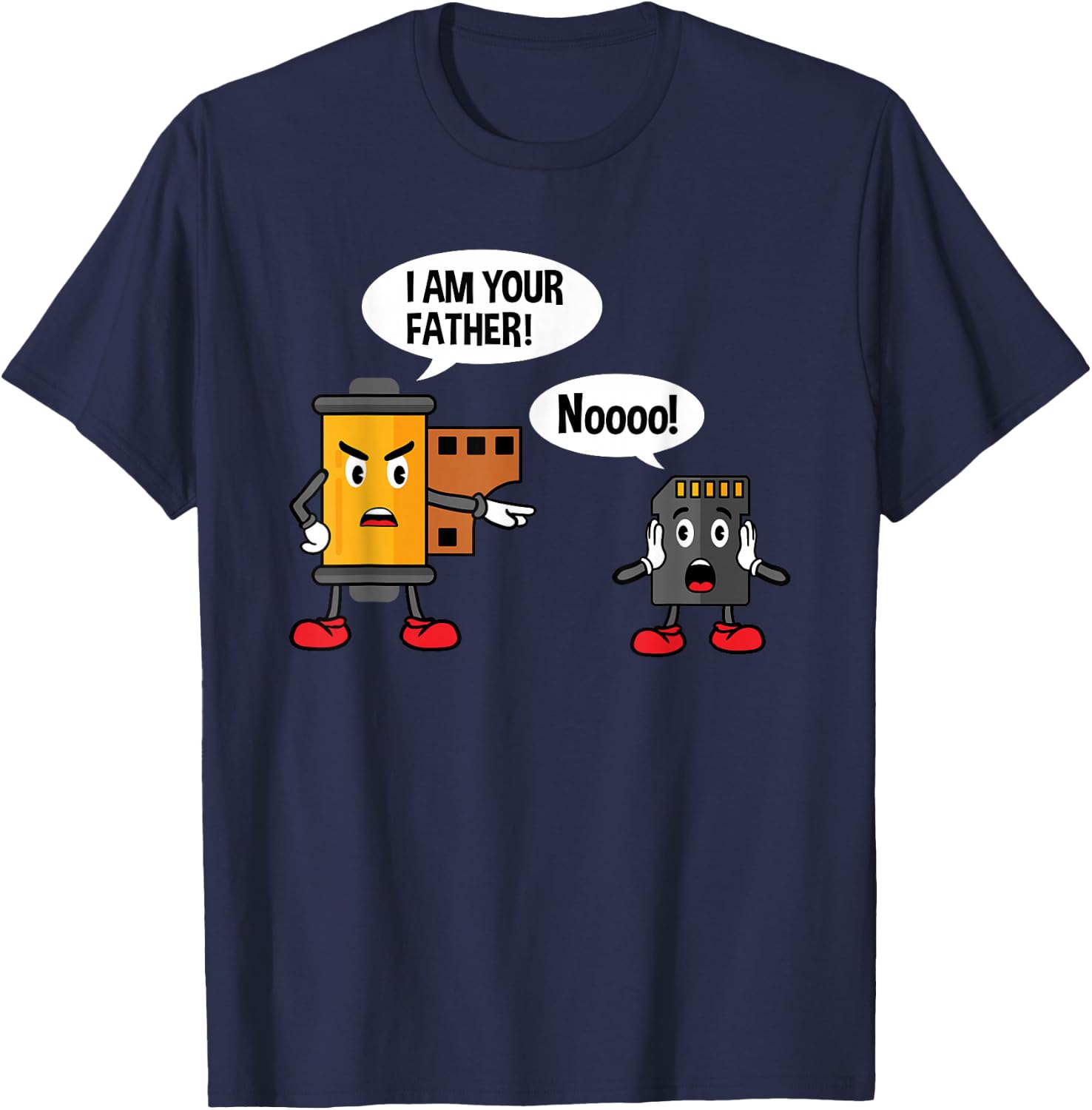 Analog Film Roll & SD Card - Funny Photographer Camera T-Shirt - T-Shirt | Navy